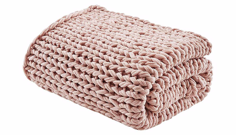 Picture of Chunky Double Knit Throw Blush