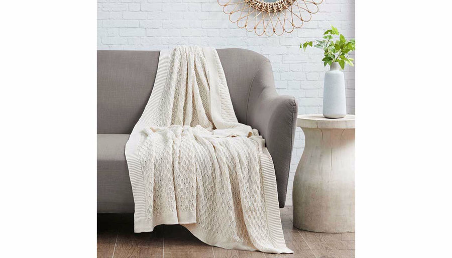 Picture of Willow Cotton Knit Throw Tan