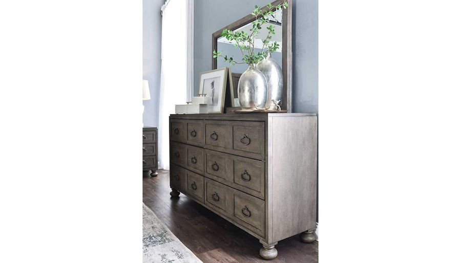 Picture of Malibu Queen Bed, Dresser, Mirror & Mirrored Nightstand