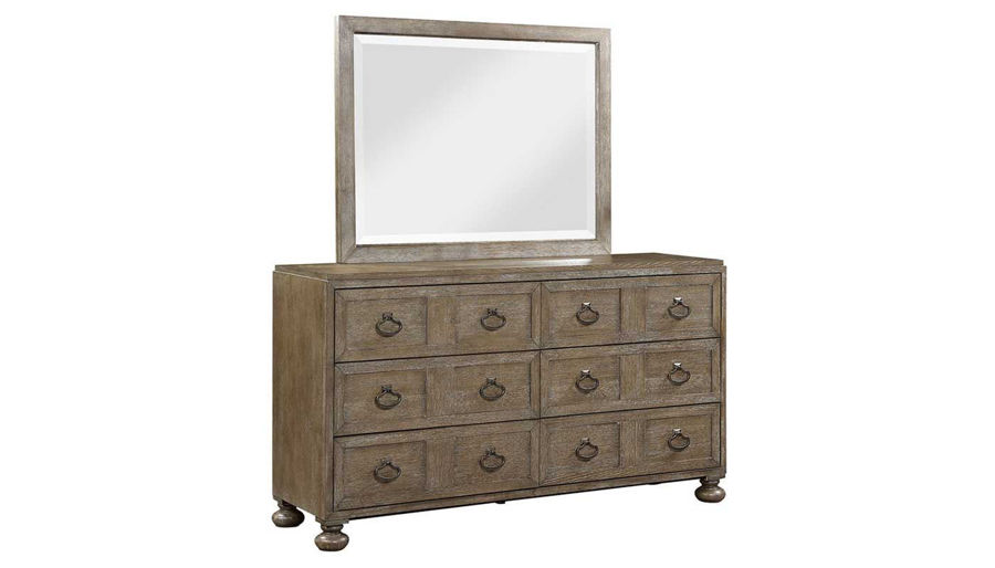 Imagen de Malibu King Bed, Dresser, Mirror, Mirrored Nightstand & Chest