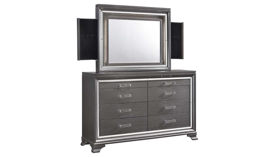 Imagen de Monroe King Bed, Dresser, Mirror & 2 Nightstands