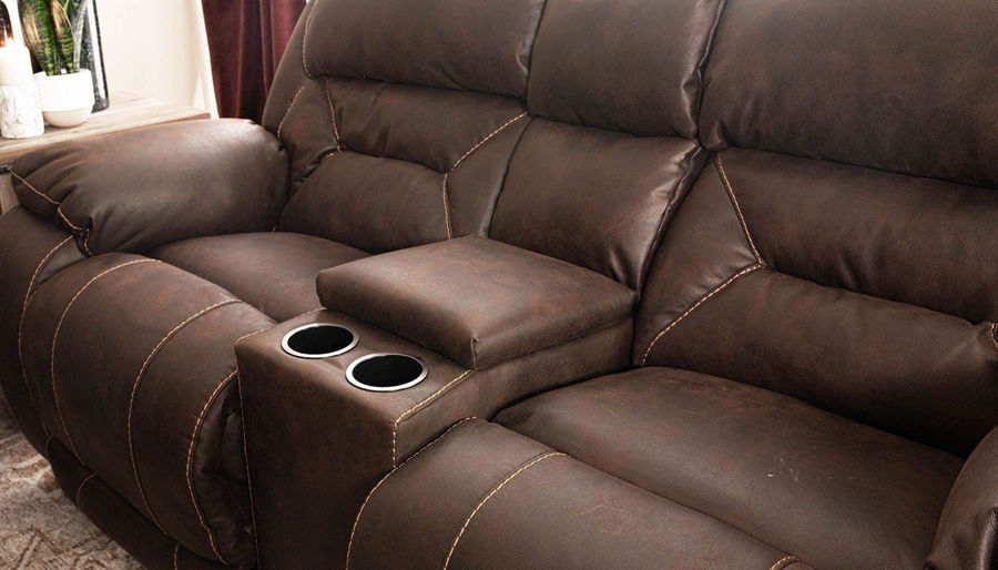 Picture of Houston Chocolate Power Sofa, Loveseat & Recliner