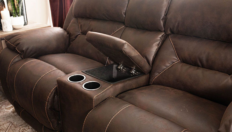 Picture of Houston Chocolate Power Sofa, Loveseat & Recliner