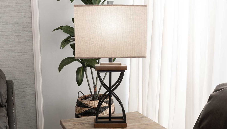 Picture of Black Metal X Table Lamp - Set of 2