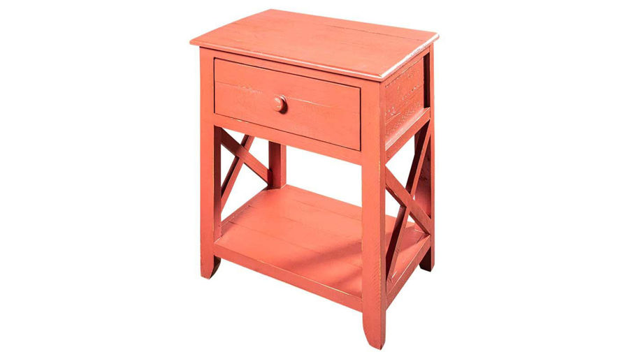 Picture of Cross Side Table Red