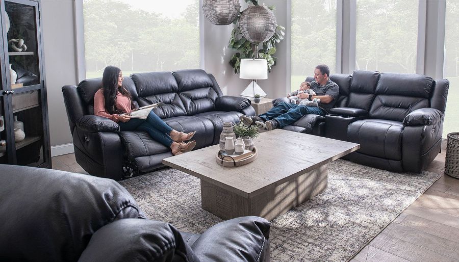 Picture of Houston Navy Power Sofa, Loveseat & Recliner