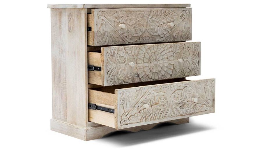 Picture of Mariah 3-Drawer Carved Chest