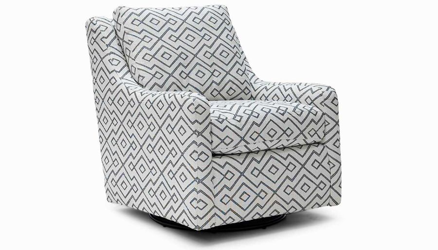 Picture of Twister Black & White Swivel Glider Accent Chair