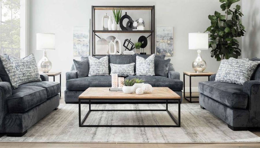 Picture of Spartan Navy Sofa & Loveseat