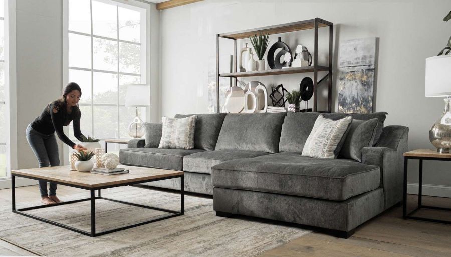 Picture of Spartan Sage Sectional with Right Arm Facing Chaise