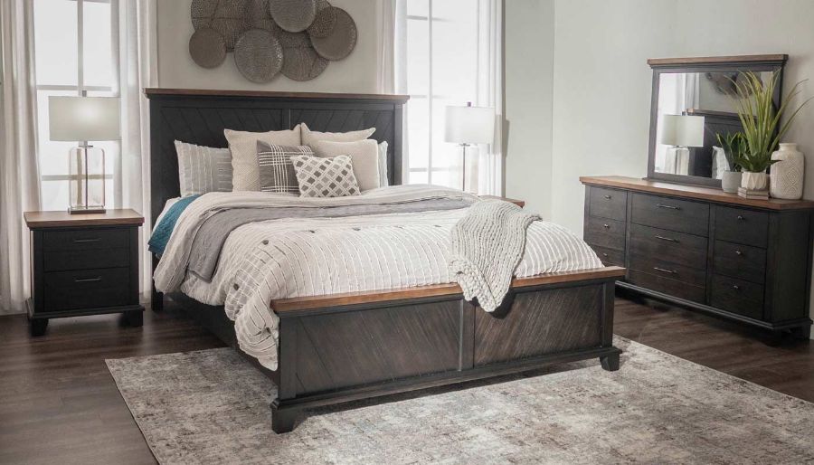 Picture of Bear River Brown Bed, Dresser, Mirror & Nightstand