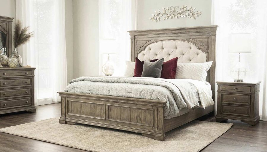 Picture of Florence Driftwood Queen Bed, Dresser, Mirror & Nightstand