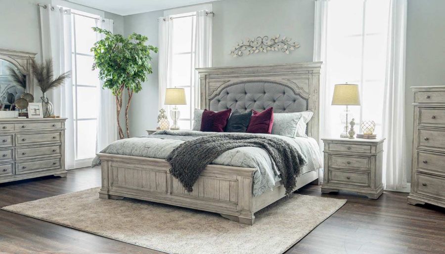 Picture of Florence White King Bed, Dresser, Mirror & Nightstand