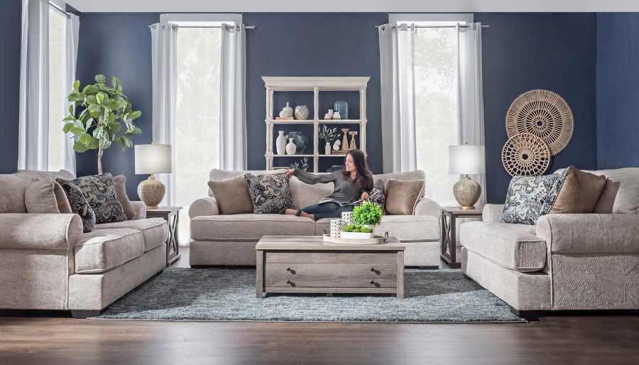 Picture of Mustang Beige Sofa, Loveseat & Chair