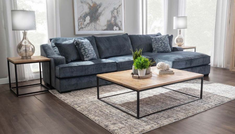 Imagen de Spartan Navy Sectional with Right Arm Facing Chaise