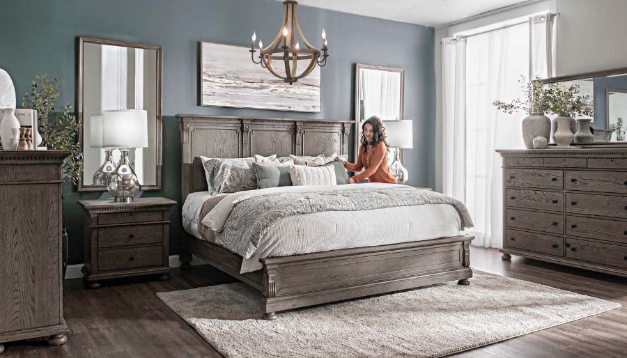 Picture of Ava II Grey King Bed, Dresser, Mirror & Nightstand