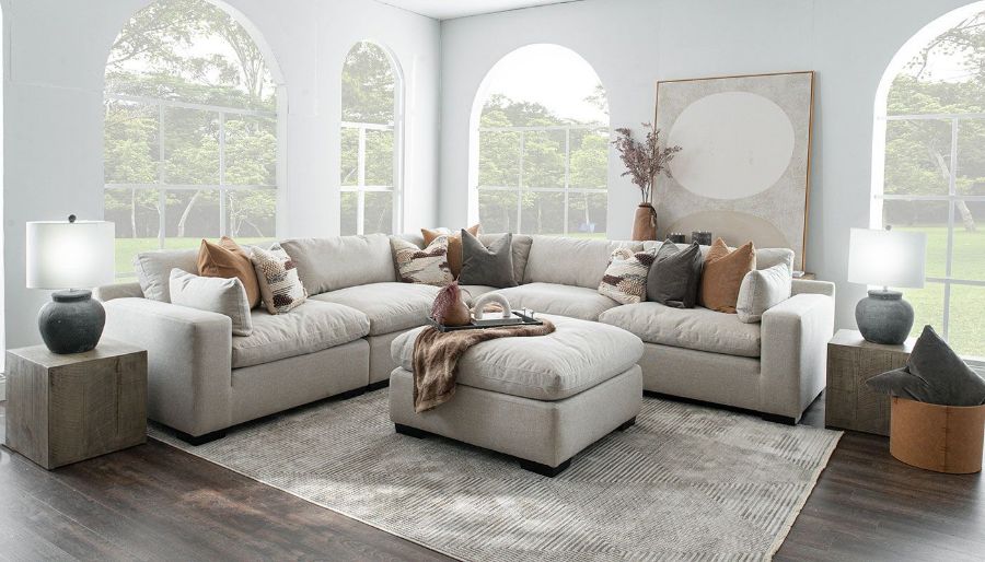 Picture of City Limits Fabric 5PC Sectional & Ottoman