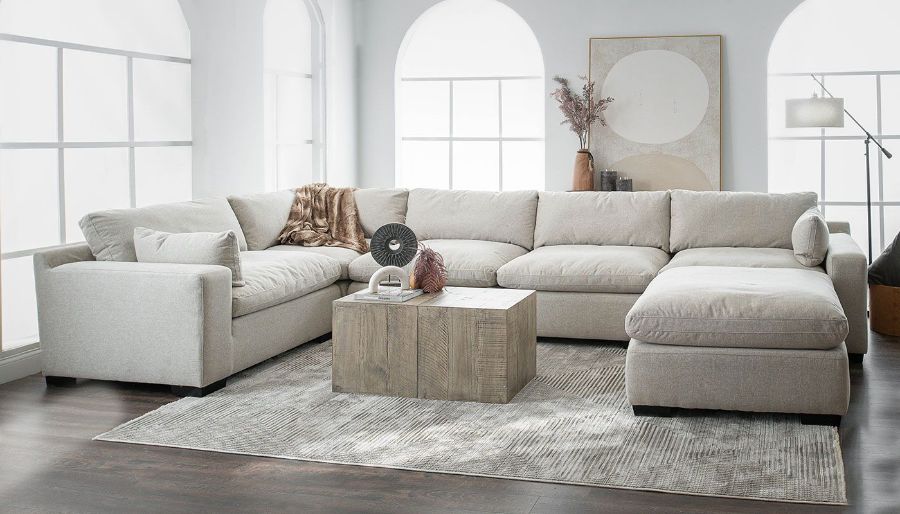 Picture of City Limits Fabric 5PC Sectional & Ottoman