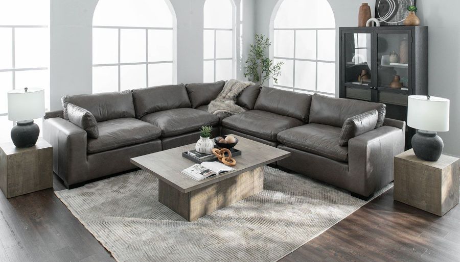 Picture of City Limits Leather 5-Piece Sectional