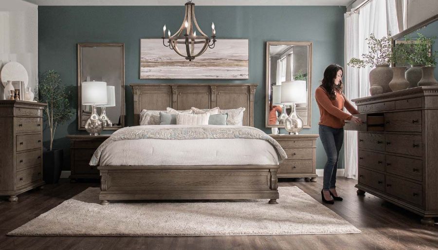 Picture of Ava II Grey Queen Bed, Dresser, Mirror & 2 Nightstands