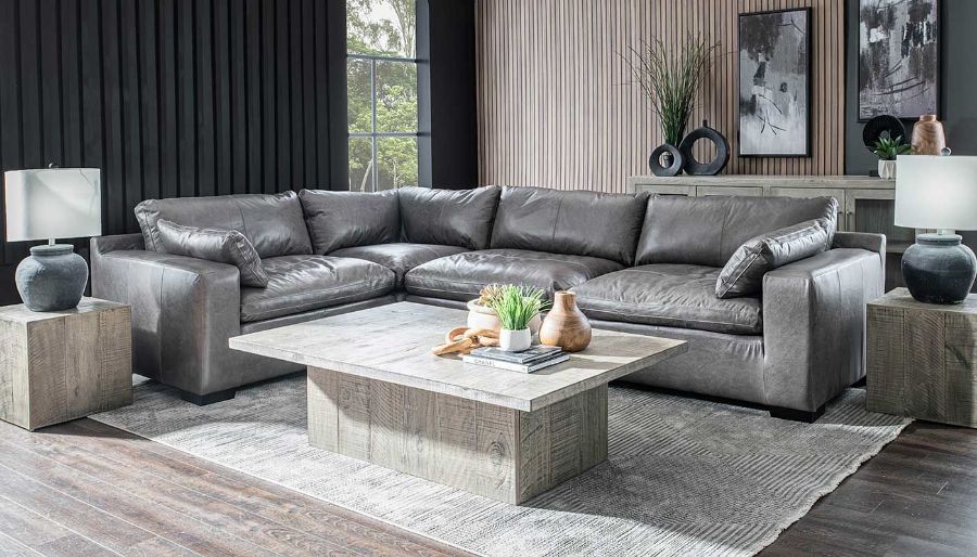 Picture of City Limits Leather 4PC Sectional