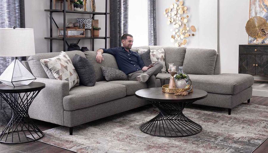 Picture of Arlington II Grey Sectional with Right Arm Facing Chaise