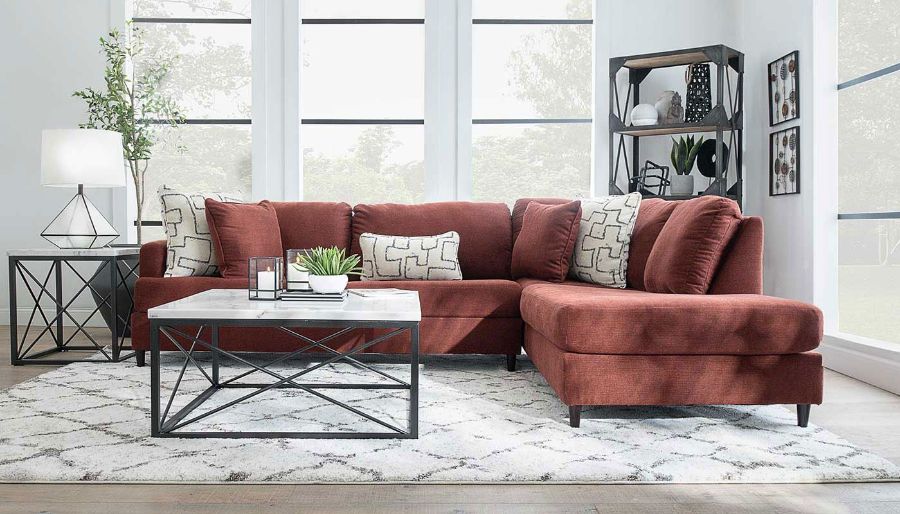 Picture of Arlington II Red Sectional with Right Arm Facing Chaise