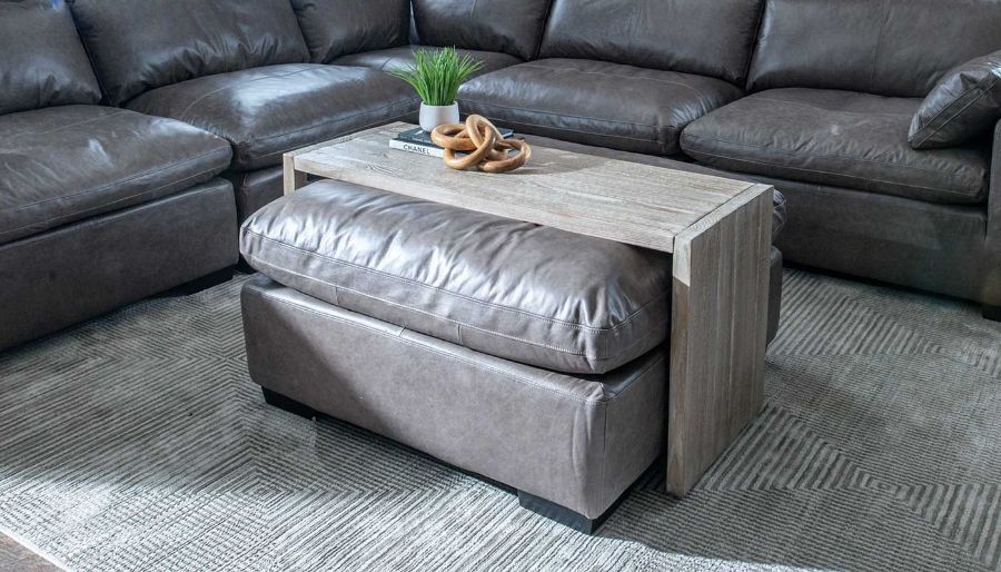 Picture of City Limits Leather 4PC Sectional & Ottoman