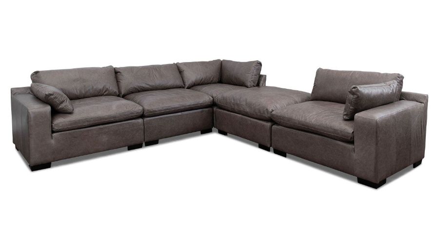 Picture of City Limits Leather 4PC Sectional & Ottoman