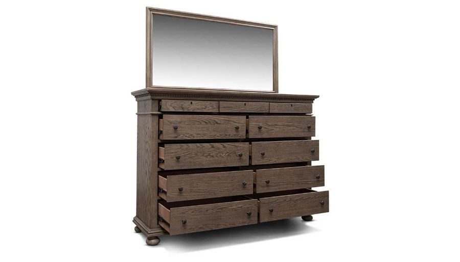 Imagen de Ava II Grey King Bed, Dresser, Mirror, Nightstand & Chest
