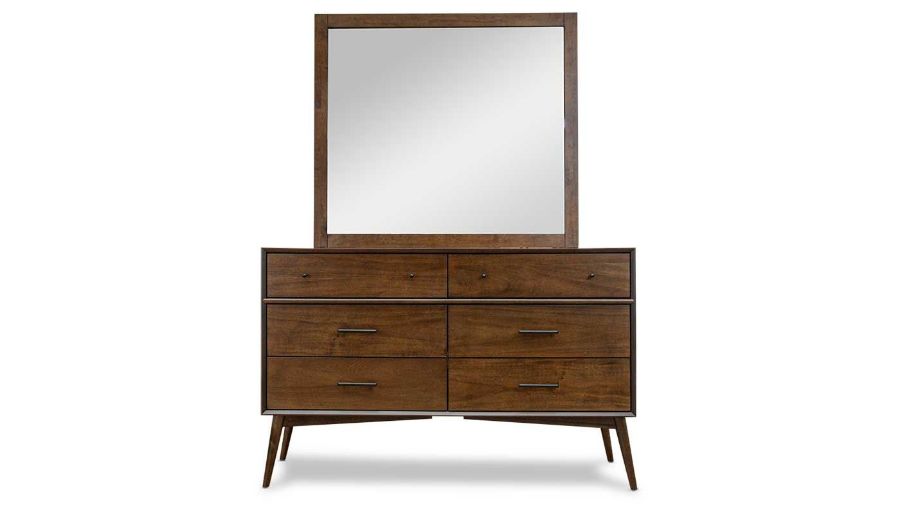 Imagen de Mid Century King Bed, Dresser, Mirror, Nightstand & Chest