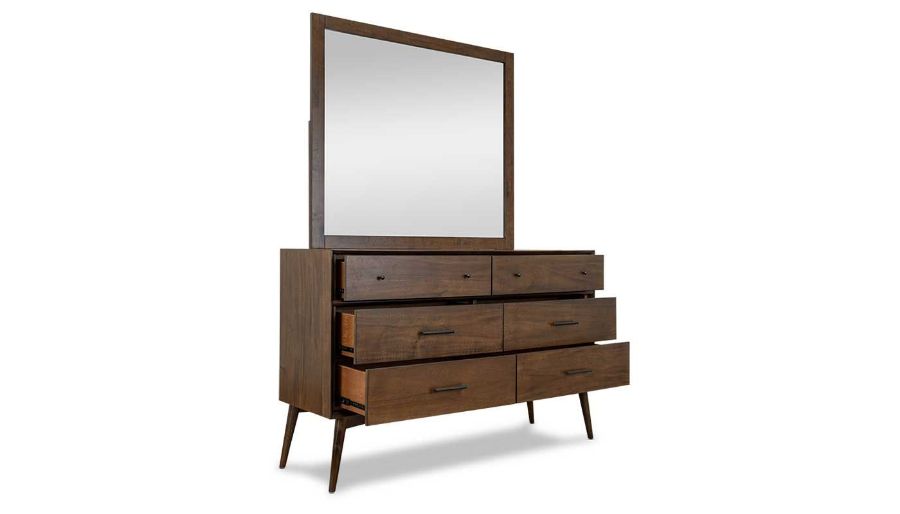 Imagen de Mid Century King Bed, Dresser, Mirror, Nightstand & Chest