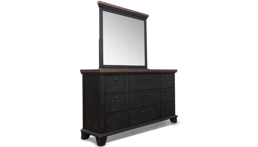 Picture of Bear River Brown Queen Bed, Dresser & Mirror