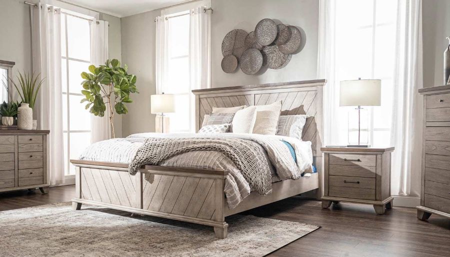 Picture of Bear River White King Bed, Dresser & Mirror