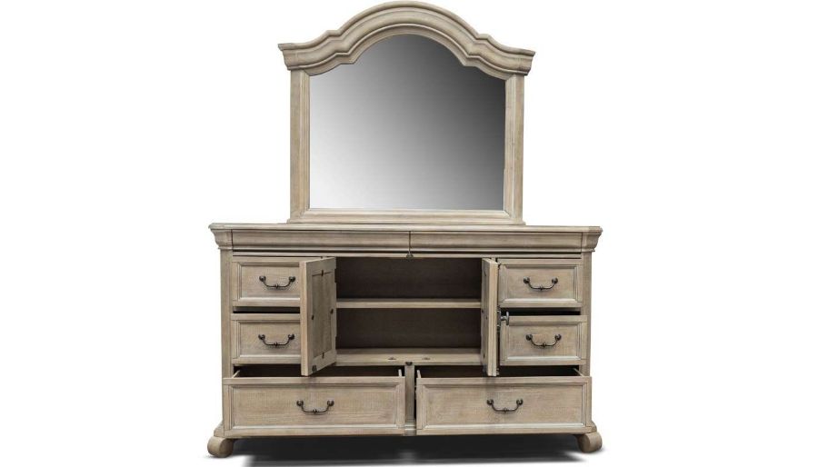 Imagen de Bocelli King Storage Bed, Dresser, Mirror, Nightstand & Chest