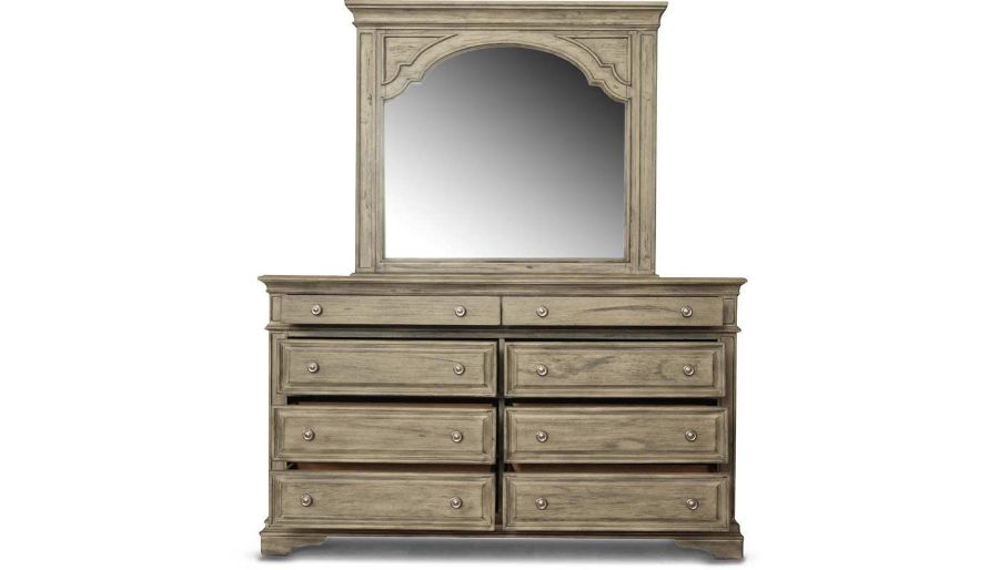 Picture of Florence Driftwood Queen Bed, Dresser, Mirror & Nightstand