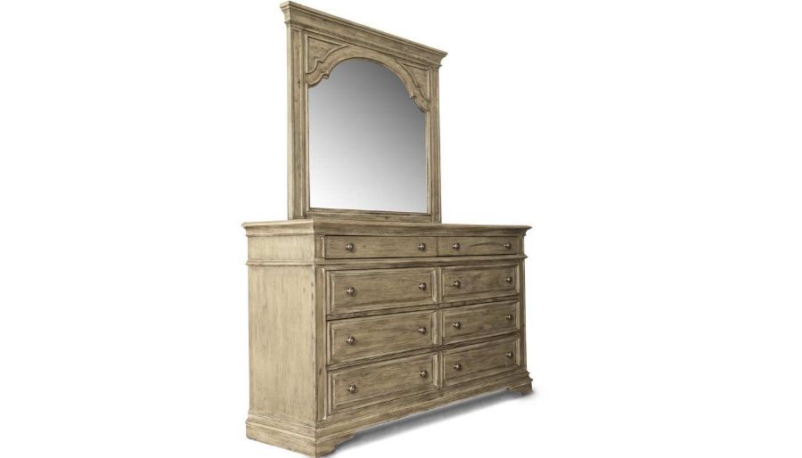 Imagen de Florence Driftwood King Bed, Dresser, Mirror & 2 Nightstands