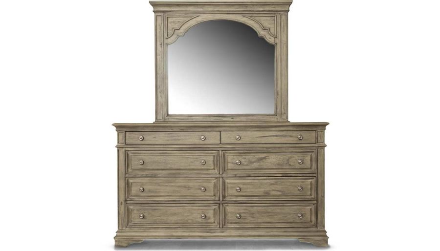 Picture of Florence Driftwood Queen Bed, Dresser, Mirror & 2 Nightstands