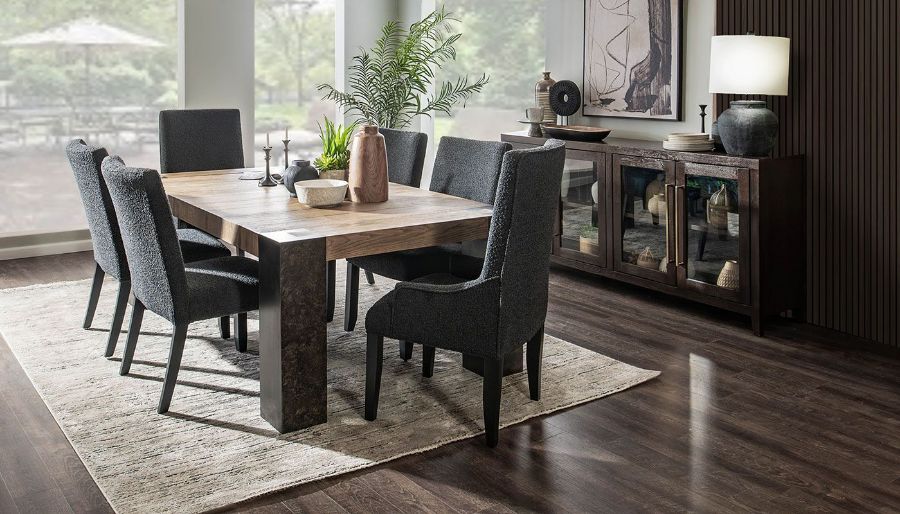 Imagen de Our House 84" Dining Height Table & 4 Black Side Chairs