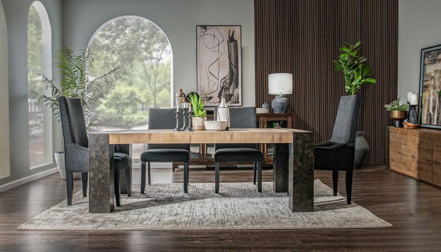 Imagen de Our House 84" Dining Height Table, 2 Black Arm Chairs & 4 Side Chairs