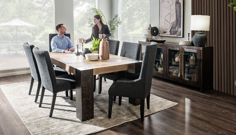 Imagen de Our House 84" Dining Height Table, 2 Black Arm Chairs & 6 Side Chairs