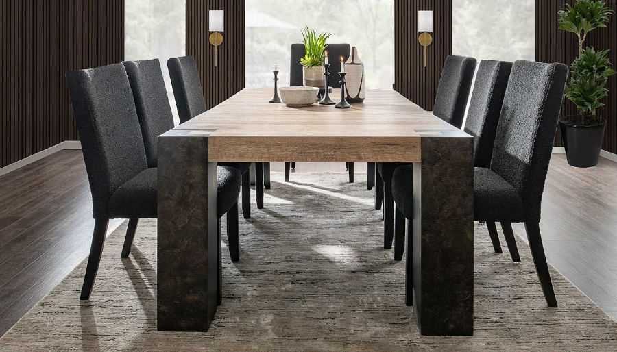 Imagen de Our House 100" Dining Height Table & 4 Black Side Chairs