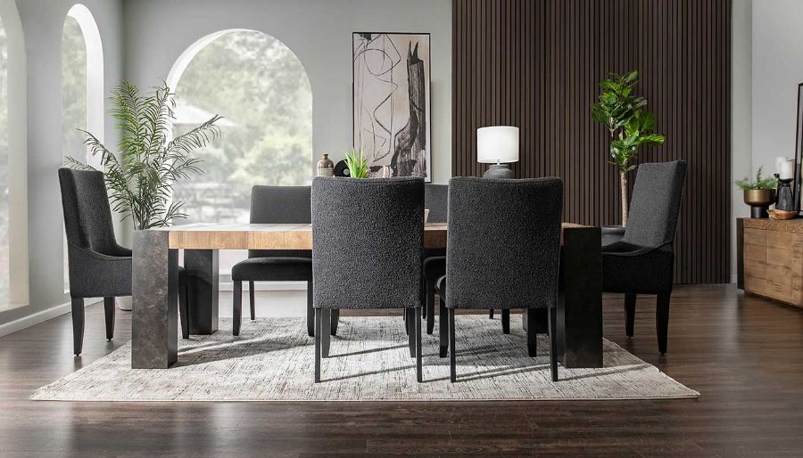 Picture of Our House 100" Dining Height Table, 2 Black Arm Chairs & 6 Side Chairs