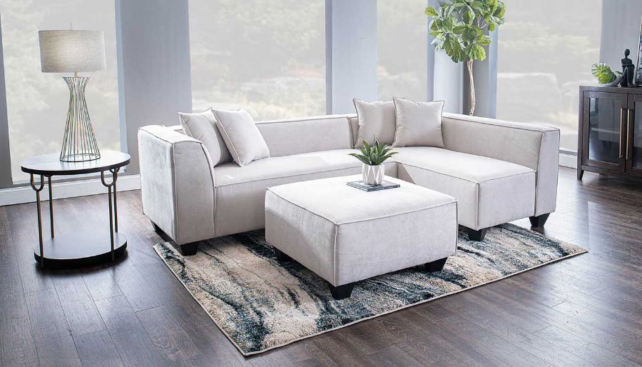 Picture of Phoenix Cream 3 Piece Sectional with Sycamore Rug