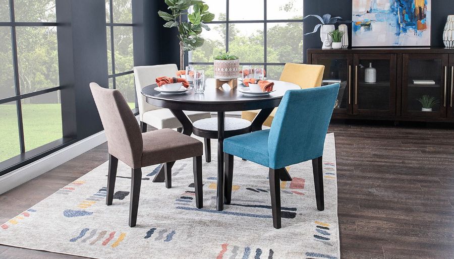 Picture of Bowman Dining Height Table & 4 Chairs (Beige, Blue, Brown & Yellow)