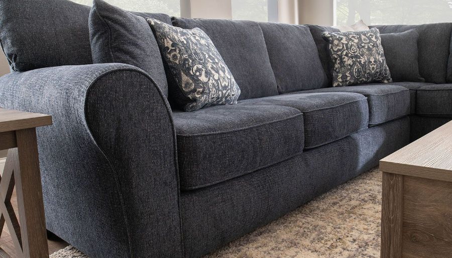 Picture of Athens Navy Studio Sectional with Left Side Facing Loveseat