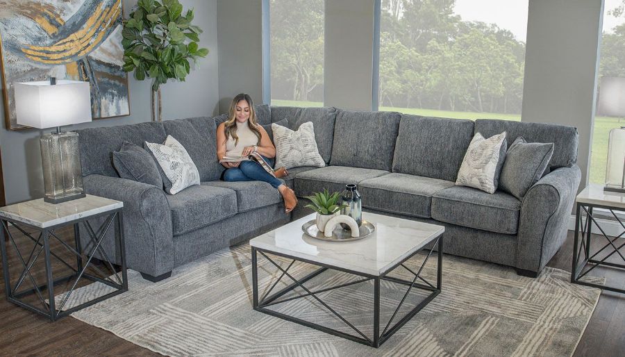 Imagen de Athens Slate Studio Sectional with Right Side Facing Loveseat