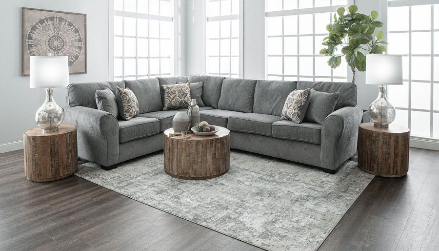Picture of Athens Smoke Studio Sectional with Right Side Facing Loveseat