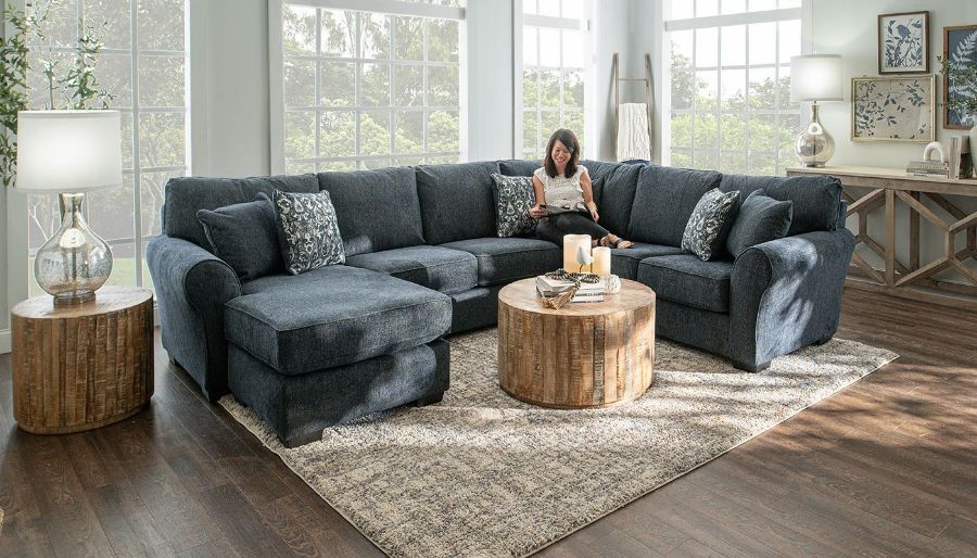 Imagen de Heath Navy Sectional with Left Arm Facing Chaise
