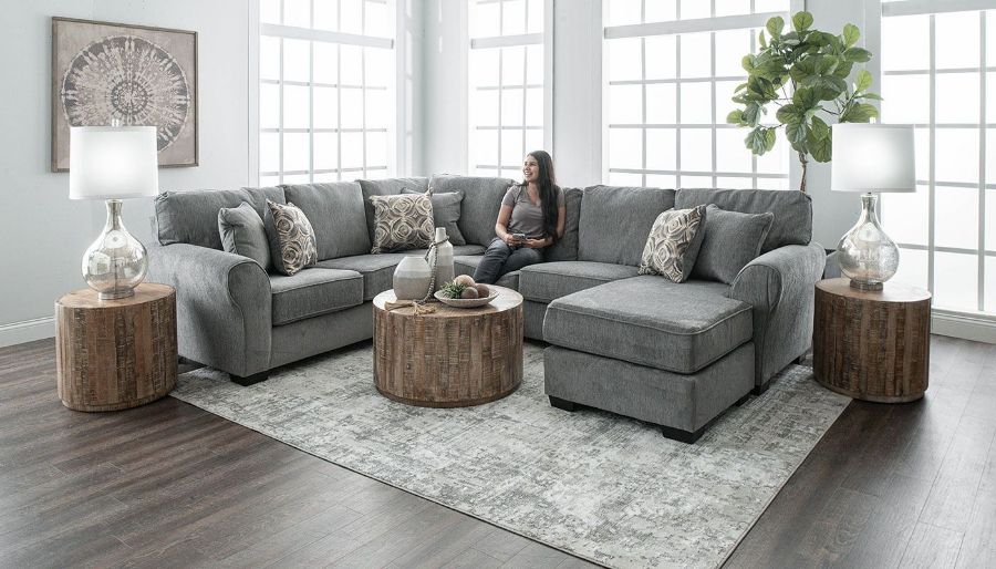 Picture of Heath Smoke Sectional with Right Arm Facing Chaise